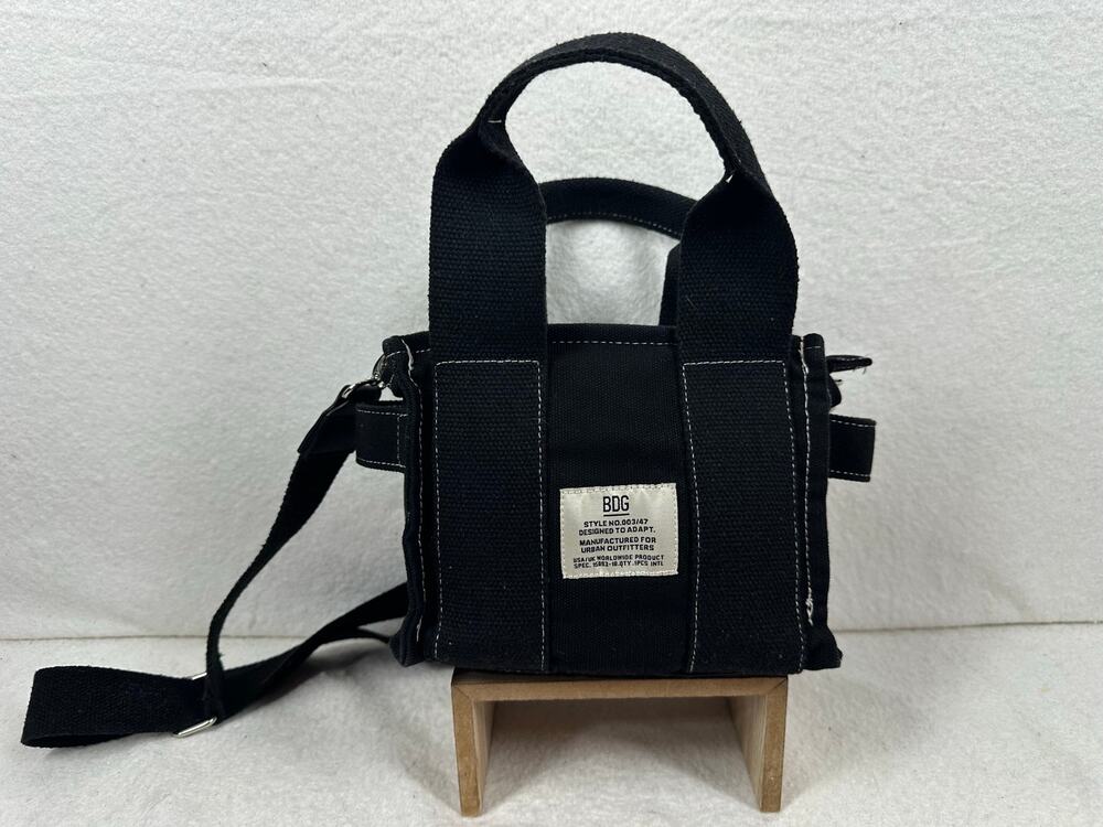 Urban Outfitters BDG Serena Mini Canvas Tote Bag Black Cargo Crossbody Purse